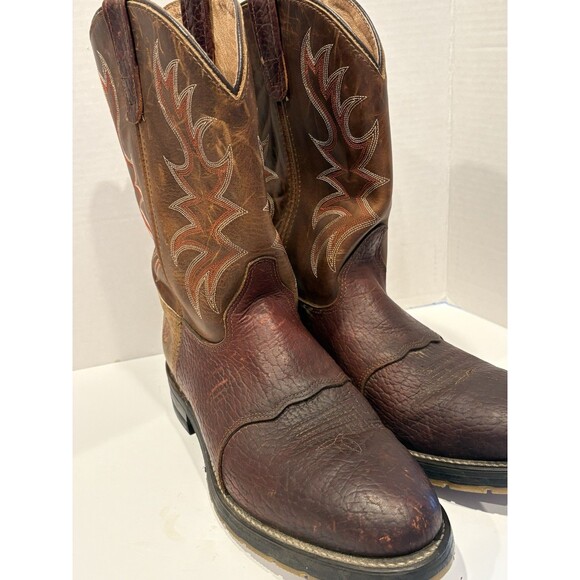 Double H 3690 Roper Work Boots Men’s 9.5D Steel Toe Brown USA Made Oil Resistant main image 4